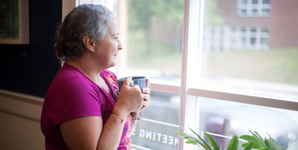 image of a lonely elderly woman