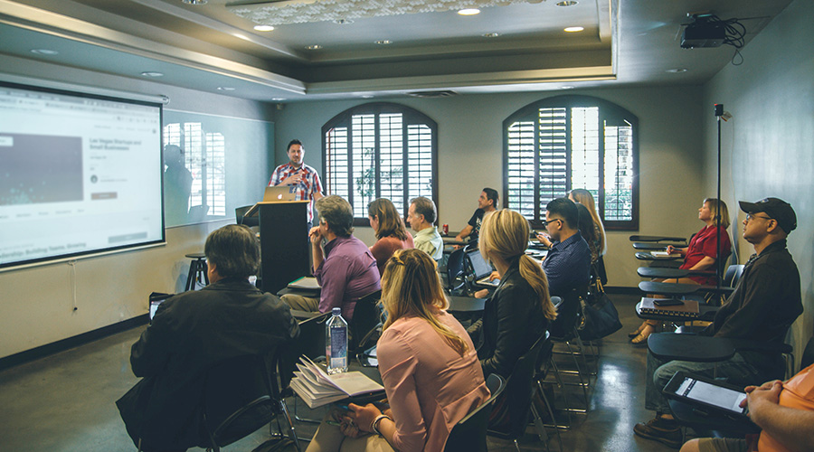 people attending seminar