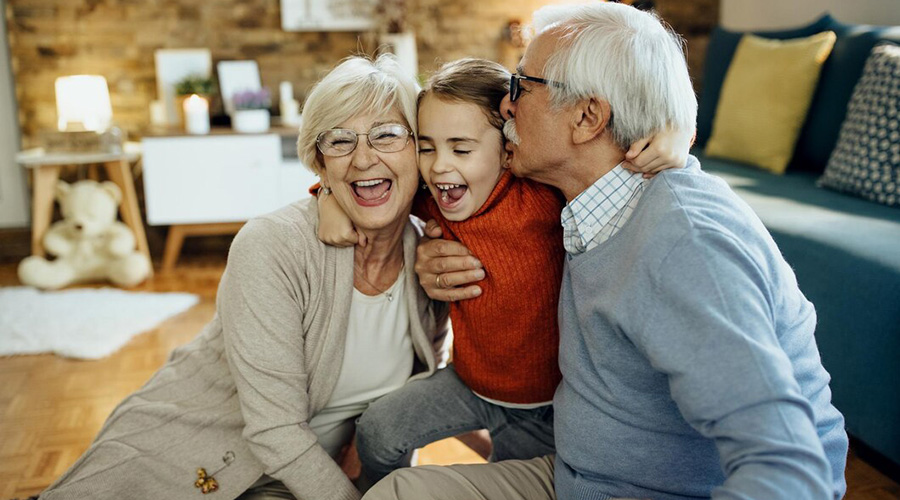 cheerful grandparents