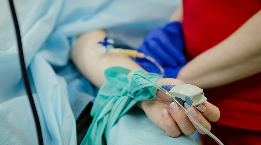 patient in a hospital bed