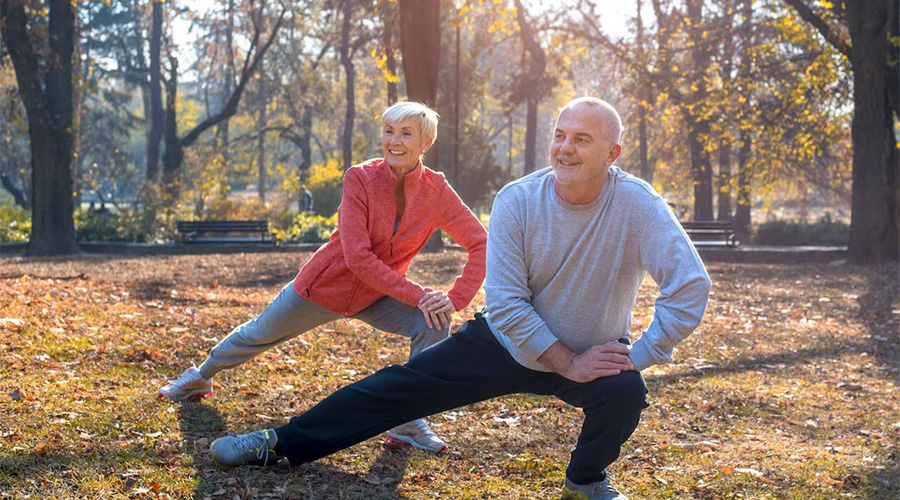 seniors doing exercises