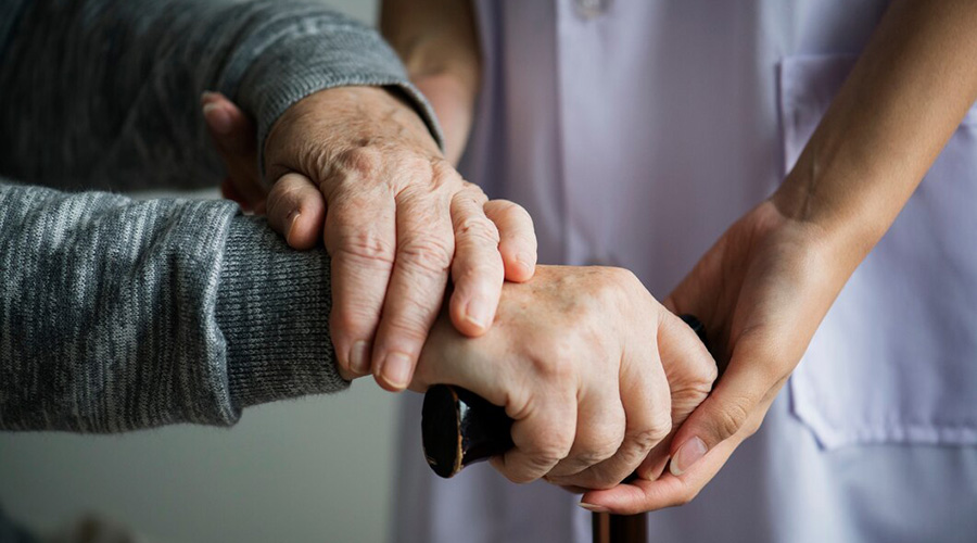 closeup support hands