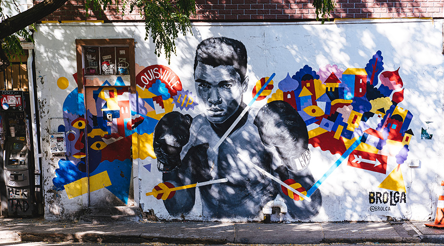mural painting of Mohammad Ali