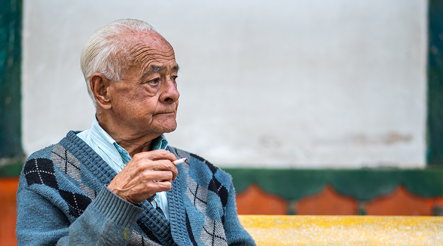 elderly man single profile
