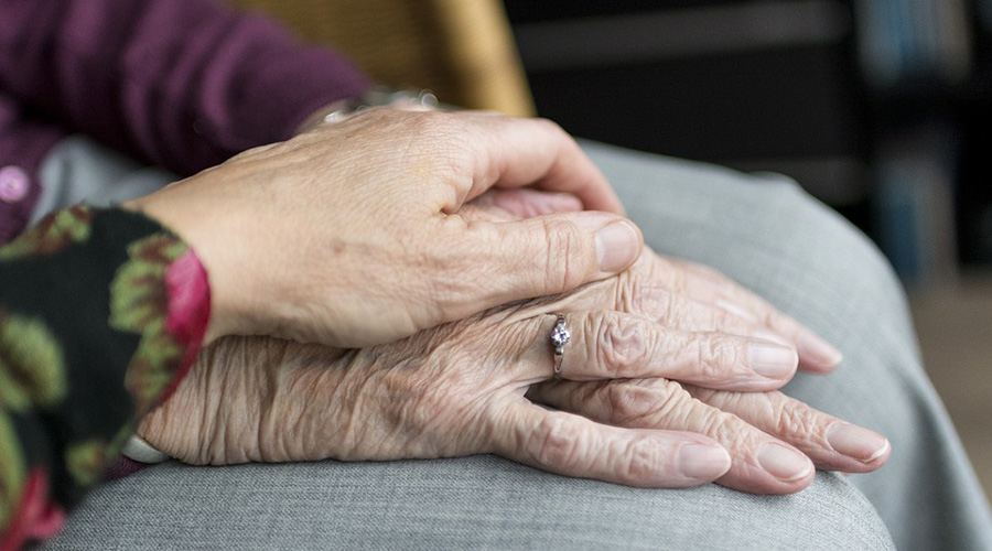 elderly senior's hands