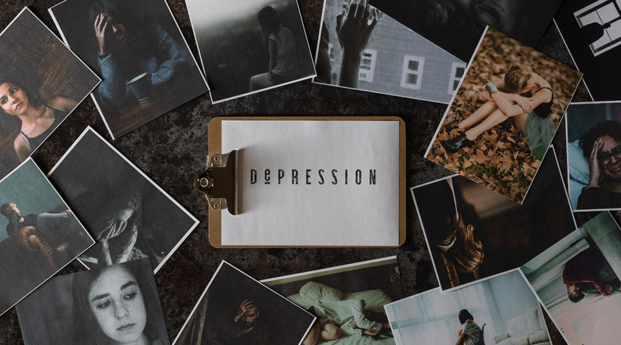 depression shown in a collage artwork