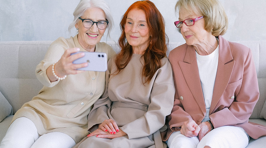 group elderly women sharing time together