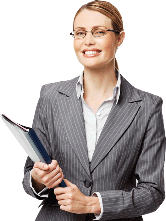 Woman in corporate suit